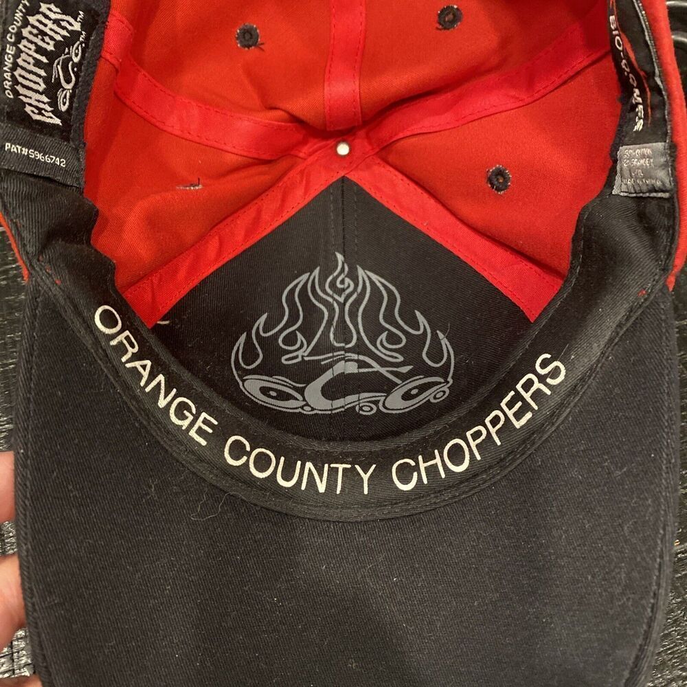 Orange County Chopper NY Baseball Cap Hat Bio Domes Headgear Red/black - Picture 2 of 4